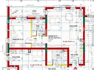 Apartament cu 2 camere, finisat, 53 mp utili, etaj I, zona Eroilor