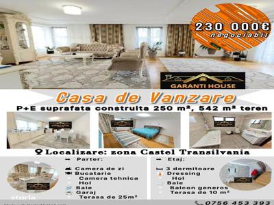 Castel Transilvania, casa P+E, 542 m² teren, mobilata, 230 000€ neg.