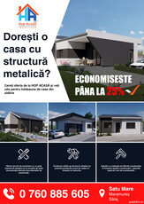 Casă nouă cu structură metalică pe terenul dumneavoastră! 40000 +