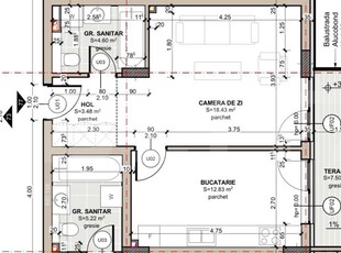 PROIECT NOU, apartament 2 camere finisat, 40 mp utili, zona Eroilor