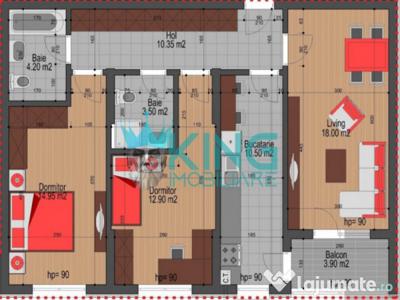 Apartament 3 camere | 6/6 | 75mp | Centrala | Balcon| Parcar