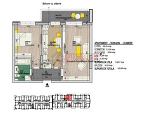 7 minute - Metrou Aparatorii Patriei- 2 camere decomandat - 77520 euro