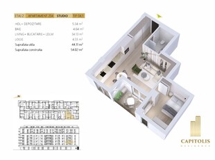 Apartament tip Studio, Etaj intermediar, Capitolis Residence