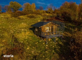 Căbănuță de lemn în mijlocul naturii