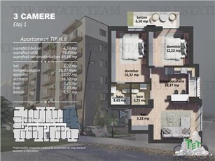 Grand Arena | Apartament 3 camere | 66.81mp