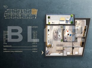 Apartament 3 camere intr-un Ansamblu rezidential Premium, zona Fabricii