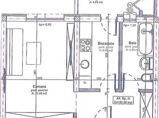 Apartament cu o camera, semifinisat, 32 mp, balcon 4mp, parcare, Apahida