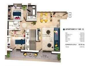 Exclusivitate! Comision 0% - 3 camere , 92.36 mp , zona Parcul Central