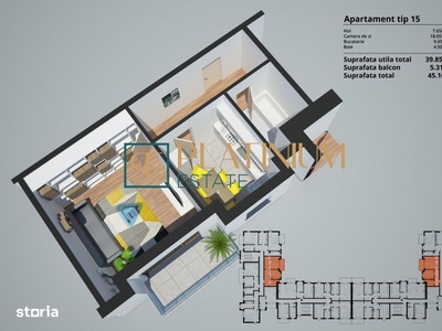 P3879 Apartament 1 camera Decomandat | Freidorf | RATE DEZVOLTATOR 10