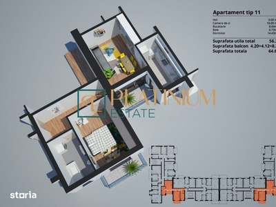 P3935 Apartament 2 camere | 2 BALCOANE | Freidorf | RATE DEZVOLTATOR 1