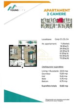 APARTAMENT 2 CAMERE(STUDIO)-50.64 MP-PASARELA BERCENI