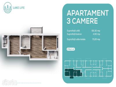 7% discount| Apartament 3 camere| Bucuresti Nord Tunari Otopeni| 72MP