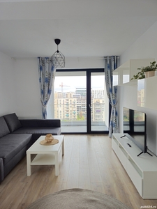 Inchiriez apartament nou, 2 camere, prima inchiriere, mobilat utilat nou, parcare subterana