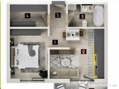 Apartament 2 camere decomandat CHINTENI