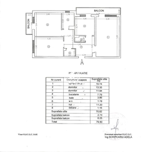 Apartament 3 camere de vanzare Frumoasa