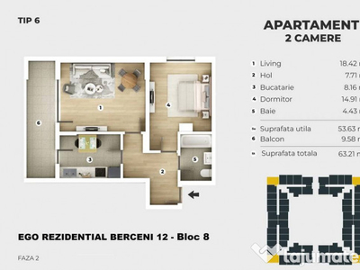 2 Camere - Tip 06- EGO Berceni 12 - Bloc 8