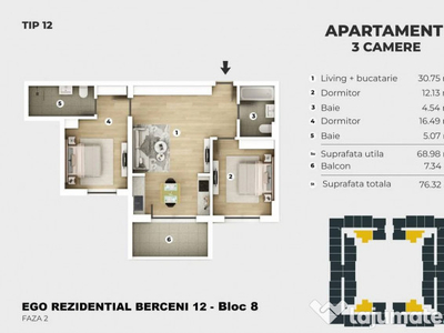 Nou 3 Camere - Berceni - Acces Metrou