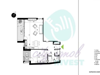 Apartament 2 camere spatios cu terasa de 8 mp