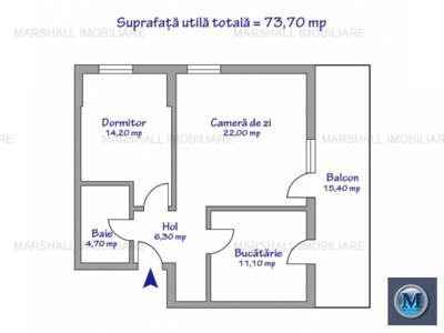 Apartament 2 camere de vanzare, zona B-dul Bucuresti, 73.7 mp