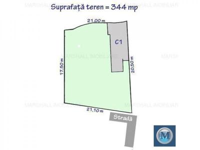 Teren intravilan de vanzare, zona Central, 344 mp