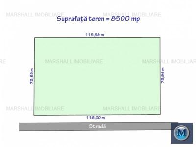 Teren intravilan de vanzare, zona Vest, 8500 mp