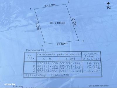 Piata Muncii, Teren 245mp. intravilan,se poate construi P+2.