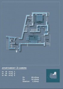 2 camere 54 m utili [zona Mosilor]