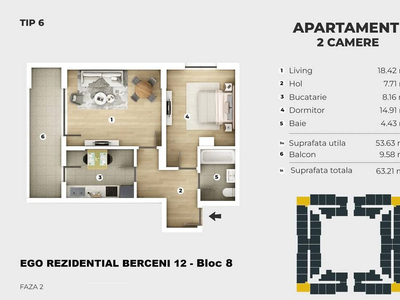 2 Camere - Tip 06- EGO Berceni 12 - Bloc 8