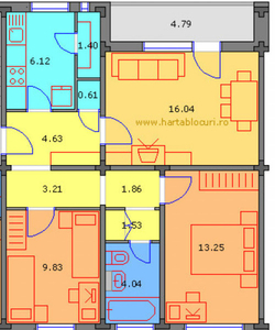 3 camere in bloc reabilitat de 4 etaje - Alexandru Obregia