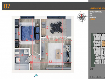 2 camere -Bloc intim -incalzire in pardoseala