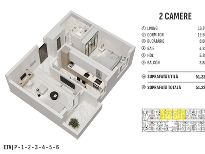 Apartament 2 camere--Militari Residence-Comision 0%