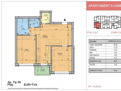 Apartament 3 camere