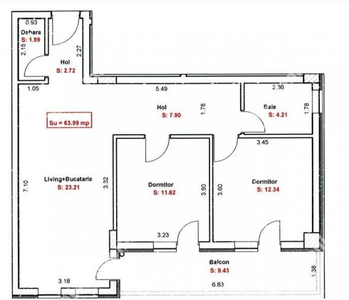 Apartament 3 camere complet mobilat si utilat Doamna Stanca