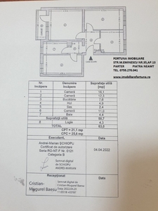 Apartament 3 camere decomandate