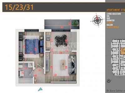 2 camere Direct Dezvoltator -incalzire in pardoseala