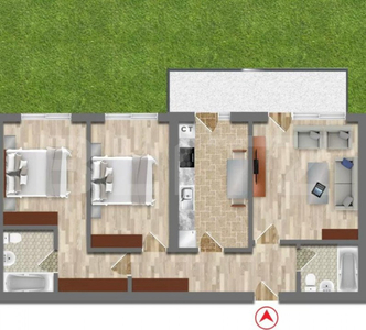 Apartament 3 camere cu terasă și grădină privată