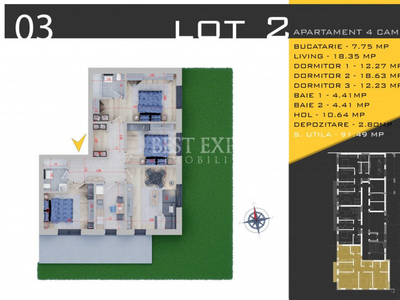 Apartament 4 camere decomandat ideal familie