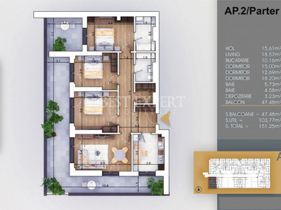 4 camere Incalzire Pardoseala - Acces Rapid Metrou/ 5 Minute