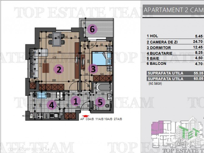 Apartament de 2 camere de in Berceni Grand Arena