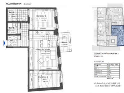 Apartament de 3 camere