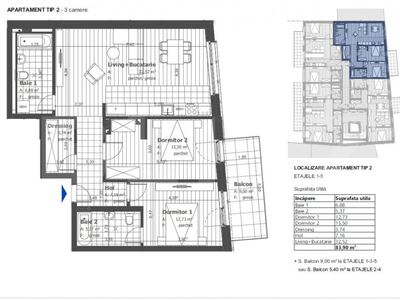 Apartament de 3 camere