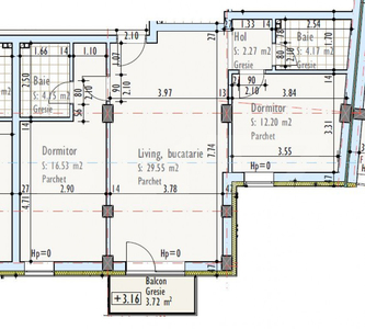 Apartament de 3 camere