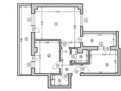 Apartament de 3 camere semidecomandate