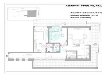 Apartament de 80 mp si TERASA DE 40 MP