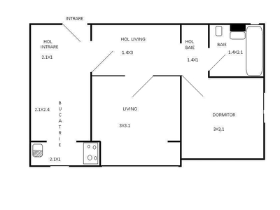 Apartament de vanzare trivale 2 camere complex 1