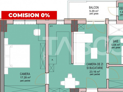 Apartament FARA COMISION 3 camere si balcon etaj 2 Sibiu Dna