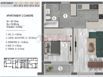 Apartament decomandat 60mp- Comision 0%