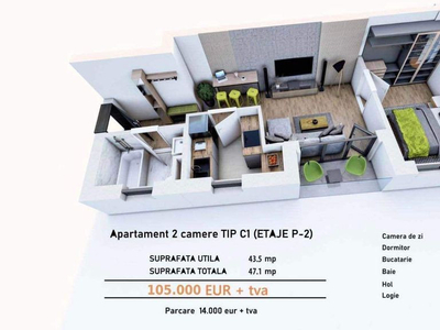 Apartament Superb cu 2 Camere în Mihai Bravu