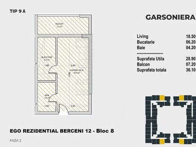 Garsoniera - Berceni 12 - Acces Metrou