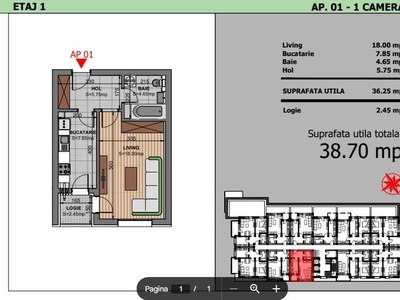 Vanzare apartament 3 camere Brancoveanu, Secuilor